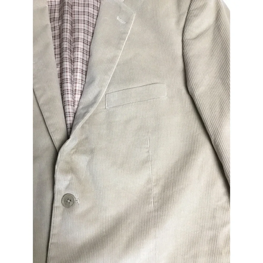 Saddlebred‎ Corduroy Blazer Jacket Tan Two Button Sport Coat Men's Size 44R
